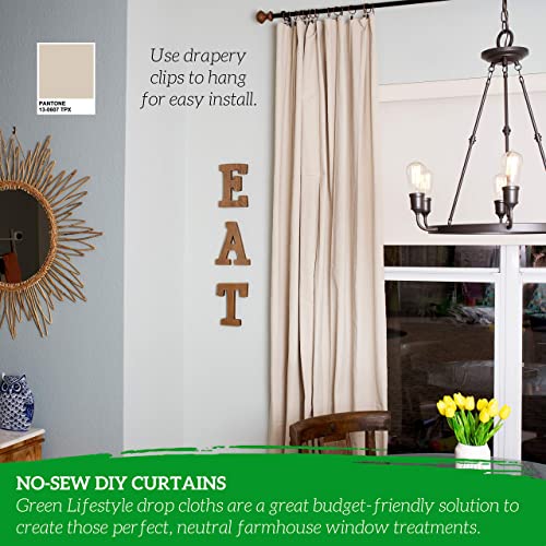 GREEN LIFESTYLE All Purpose Canvas Drop Cloths - Drop Cloth for Painting, Floor Cover, Heavy Duty Protection for Furniture & Surfaces, Reusable Painters Canvas Tarp for Renovation & Home (20x20) - size: 20x20