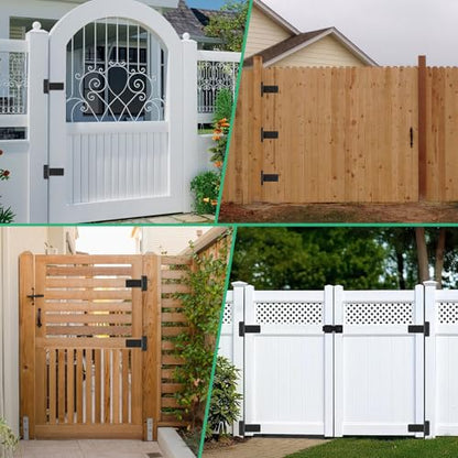 5“ Gate Hinges,260 Lbs Capacity,6 Pack Matte Black Heavy Duty Hinge - size: 5“-6 pcs-Matte Black
