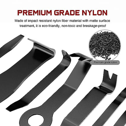 Nilight 8PCS Auto Trim Removal Tool Kit No-Scratch - color: Black, size: 8Pcs