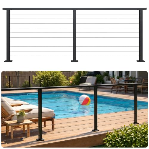 8FT Modular Cable Railing System 36" Base Kit for Deck Surface Mount - color: Base kits-8FT