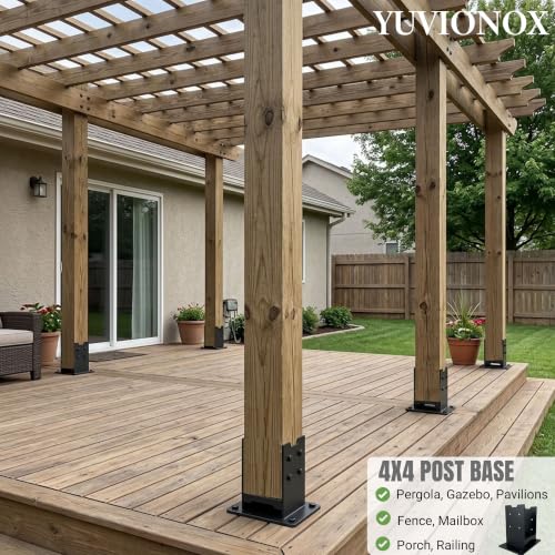 4x4 Post Base for Concrete & Wood Deck, 2 Pcs, 304 Stainless Steel