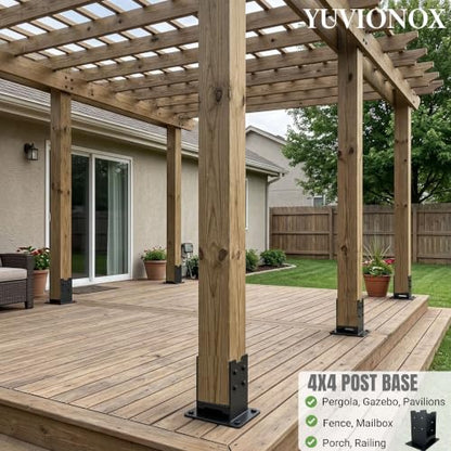 4x4 Post Base for Concrete & Wood Deck, 2 Pcs, 304 Stainless Steel