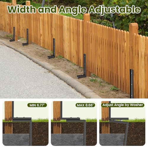Housolution Fence Post Repair Kit,Separated Fence Post Anchor,2 Pack - size: 2 Pack