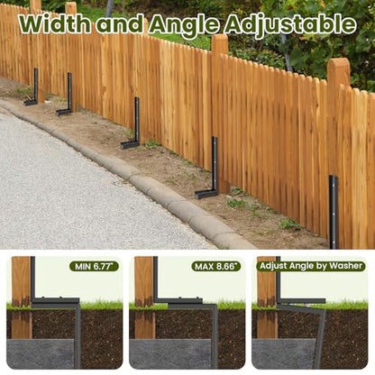Housolution Fence Post Repair Kit,Separated Fence Post Anchor,2 Pack - size: 2 Pack