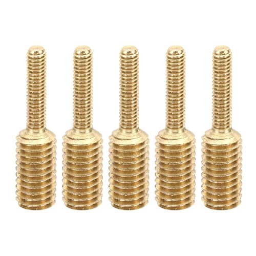 PATIKIL M4x16mm to M8x16mm Double End Threaded Stud Screw Bolt, 5 Pack Brass Rod Bolts Thread Reducer Adapter for Furniture Fastener, Hardware Connector - size: M4x16mm to M8x16mm