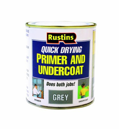 Rustins Quick Drying Primer And Undercoat Grey 500ml