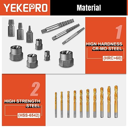 40 Pcs Broken Bolt Extractor Kit with Easy Out Screw Extractor Set - size: 40-Piece Bolt & Screw Extractor Set