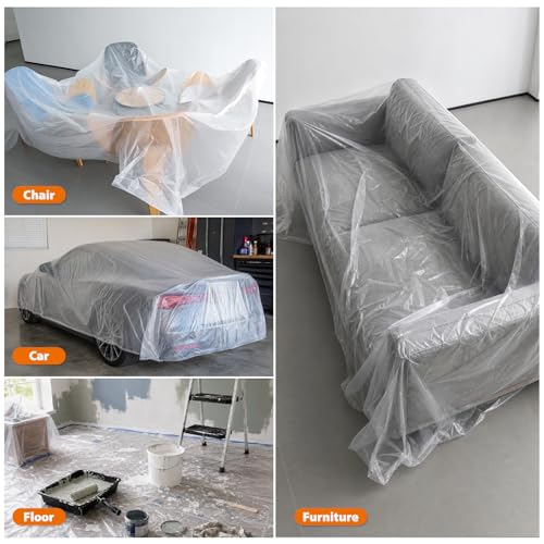 ROLLINGDOG 3 Pack Plastic Drop Cloths 12' x 9' - color: 3 pc
