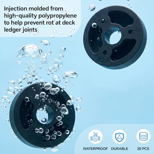 20 Pcs,2-1/2'' X 1/2" Deck Board Ledger Spacers Bulk Building Drainage Tool - size: 2-1/2'' X 1/2"