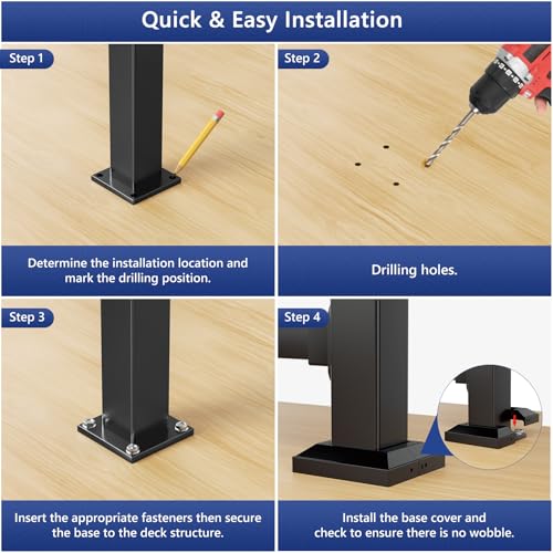 1 Pack 39in x 2in Modular Real Aluminum Deck Railing Post for Deck - color: The Post 39in - 1Pack