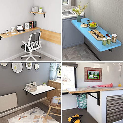 YUMORE 16 Inch Folding Shelf Bracket, Heavy Duty L Bracket, Black, 2 Pack - color: Black, size: 16 Inch