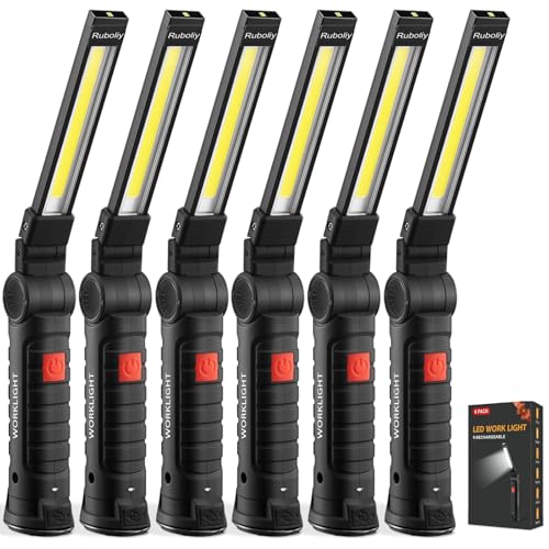 6Pack Magnetic Rechargeable LED Work Light/Flashlight for Mechanics - size: 6 Pack