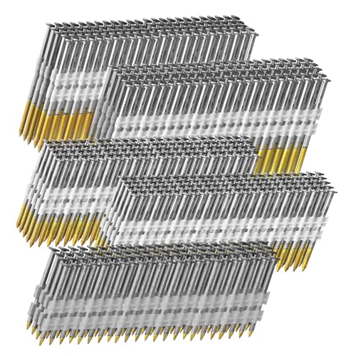 HDG 21 Degree Framing Nails Ring Shank 5 Assorted Sizes 500 PCS - size: 5 Assorted Sizes-500 PCS