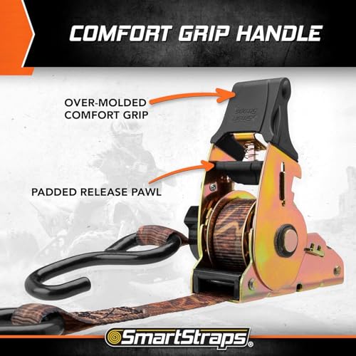 SmartStraps 10 ft Retractable Ratchet Straps, 2 Pack, 3,000 lb, Camo - color: Camo-2 Pack, size: 2 Pack