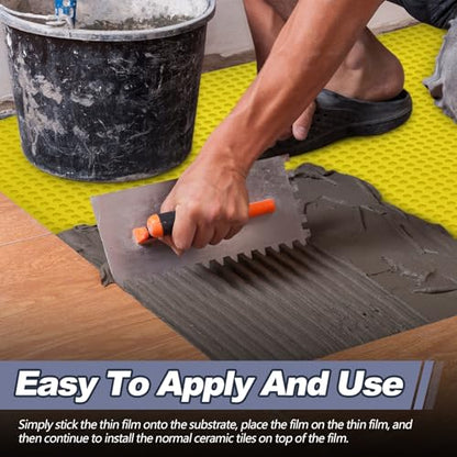 Drydiet 54 Sqft Uncoupling Membrane for Tile 1/8''(3mm), Yellow - color: Yellow, size: 54 Sqft