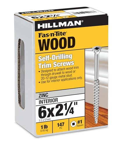 Hillman Trim Screws, #6 x 2-1/4in, 147 Pack, Zinc