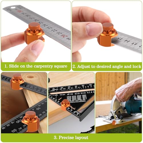 4 Pack Stair Gauge Set, Layout Tool for Framing Square, Orange - color: Orange