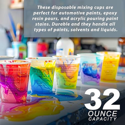 Custom Shop Paint Mixing Cups, 32-Ounce, 12 Pack, Plastic Measuring Cups - style: 12 Cups