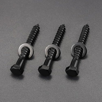 20-Sets 1/4 x 2 Black Hex Head Lag Screws & Flat Washers, Heavy Duty Wood Lag Screws, 304 Stainless Steel (18-8), 1/4" Bolt - size: 1/4 x 2