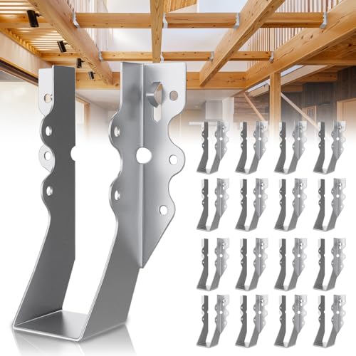 50 Pcs 2x6 Joist Hangers,18 Gauge Metal Face Mount Joist Hangers, Lu26 Joist Hangers Galvanized, Hurricane Ties for Rafter, Rafter Brackets 2x6 for Deck,Floor,Roof Overhang and Ceiling Joist - size: 50 Pcs 2x6 Joist Hanger, style: Silver