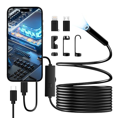 1920P Single Lens Waterproof Endoscope Camera with Light for iOS Android - color: Single-Lens-Black