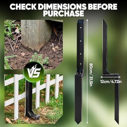 Sakerplus Fence Post Repair Kit, No-Dig Spike for 4x4/6x6 Posts, 2-Pack