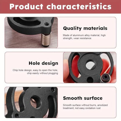 Self Centering Dowel Jig Drill Guide, Vertical Hole Locator - color: Black