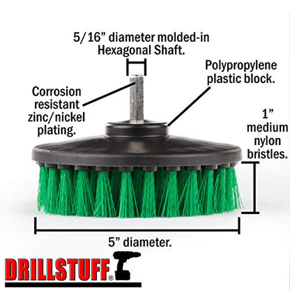 Countertop Cleaning Tools - Drill Brush Stain Remover - Oven Cleaning Kit - color: Green