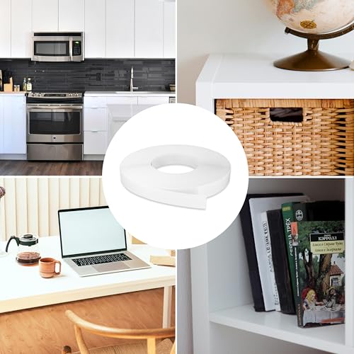 White Edge Banding 3/4 inch x 25 ft Melamine Iron On Adhesive Edging Cabinet Repair Laminate Shelf Board Countertop Furniture Strip Wood Veneer Tape Trim Peel Stick Cabinet Molding Vinyl PVC Iron - color: White, size: 3/4 in x 25 ft