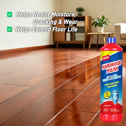 JOAOL Wood Floor Restorer & Polish–High Gloss Shine, Helps Repair Fine Scratches, Durable Protective Finish, Non-Slip, Non-Greasy, Moisture&Dust Resistant for Hardwood, Laminate Floors&Wood Furniture