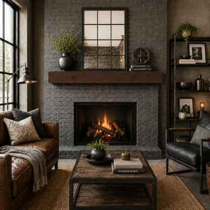Fireplace Mantel, Rustic, Shelf, Floating Mantle, Real Wood, Beam, URBANDI (Provincial, 84Lx6Hx8D) - color: Provincial, size: 84Lx6Hx8D