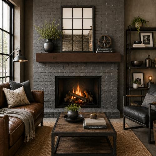 Fireplace Mantel, Rustic, Shelf, Floating Mantle, Real Wood, Beam, URBANDI (Provincial, 72Lx6Hx8D) - color: Provincial, size: 72Lx6Hx8D