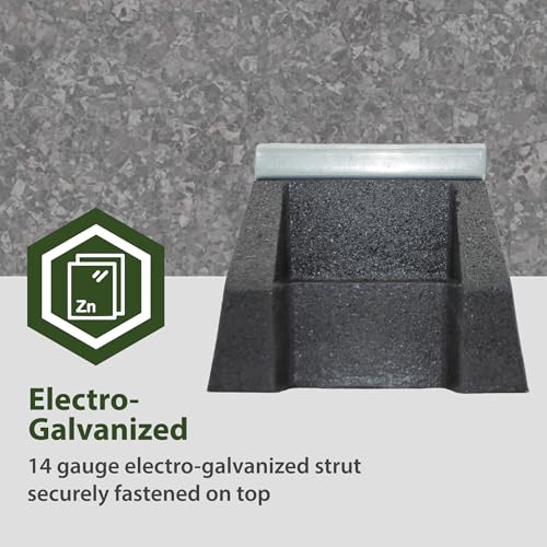Newhouse Electric RTS14-5 Rooftop Support Block with Galvanized Steel Strut | Sleeper Curb Replacement, Black - size: 5 inches