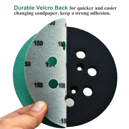 5-Inch 8-Hole Wet Dry Sanding Discs 150 Grit Sandpaper, 50-Pack - style: 150 Grit, 50 Pack