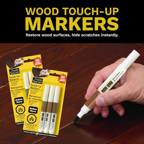 Trade Secret Trio Wood Touch-Up Markers, Furniture Scratch Repair - color: Medium Tones