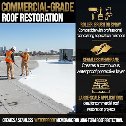 AWF PRO 100% Silicone Roof Coating, White, 1 Gallon