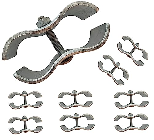 Dog Kennel Clamps & Panel Clamps For Chain Link Fence Made To Fit 1 3/8" Round Posts. Chain Link Clamp, Fence Panel Clamps And Saddle Clamp For Dog Kennels, Galvanized Connectors. (1-3/8"(8PCS)