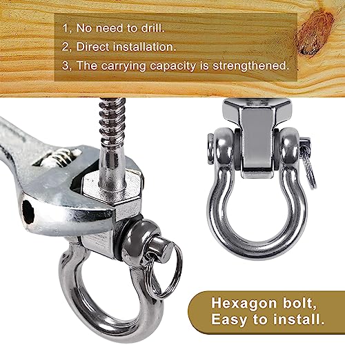 BeneLabel Heavy Duty Swing Hangers with Bearings - Set of 4 Stainless Steel 304 Screw Brackets for Hanging Chairs, Swings, Hammocks, Punching Bag - Indoor & Outdoor Use - 1500LB Capacity - color: 4 pack - 2.6"