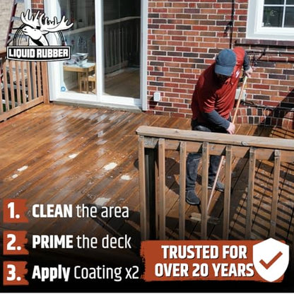 Liquid Rubber Polyurethane Deck Coating - Smooth, Saddle Brown, 1 Gallon - color: Smooth Saddle Brown, size: 128 Fl Oz (Pack of 1)