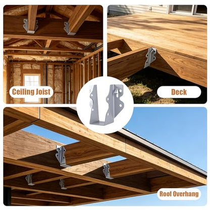 2x4 Joist Hangers Galvanized 40 Pcs,16 Gauge Face Mount Joist Hanger - size: 2" x 4"