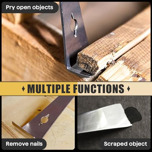 4-Piece 17005 Stainless Steel Pry Bar Scraper Set, 9.25" and 6.7" Trim Puller, Small Flat Pry Bar, Silver Beekeeping Hive Scraper, Bee Hive Hand Tool, 2 Sizes - color: 4-pack