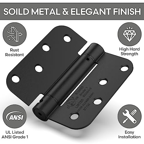 2 Pack 4 Inch Self Closing Door Hinges, Gloss Black - color: 4" - Gloss Black