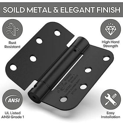 2 Pack 4 Inch Self Closing Door Hinges, Gloss Black - color: 4" - Gloss Black