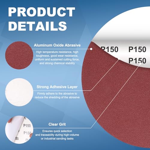 10 Pack 9 Inch PSA Sanding Discs 240 Grit Aluminum Oxide Red - size: 240 grit