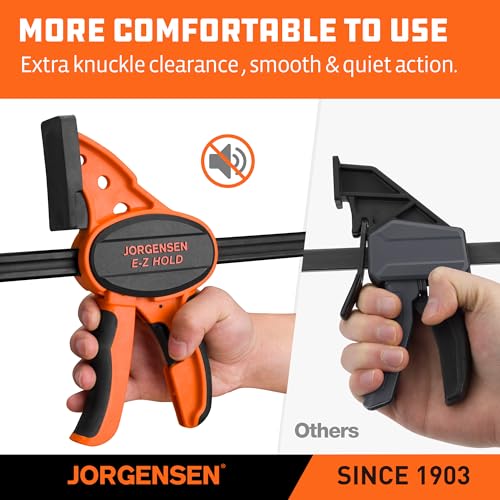 Jorgensen 24" E-Z Hold Medium-Duty Bar Clamps, 400 lbs Load Limit, 2-Pack - size: 24 Inch