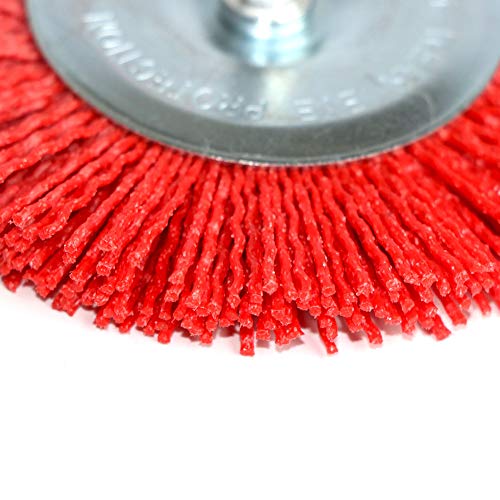 3Pcs Abrasive Wire Wheel Brushes Assorted Nylon Brush Set 3Inch/4" for Drill with 1/4" Shank