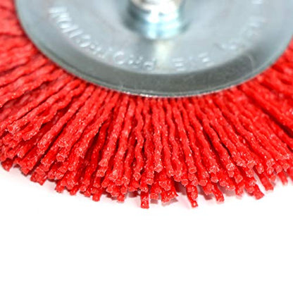 3Pcs Abrasive Wire Wheel Brushes Assorted Nylon Brush Set 3Inch/4" for Drill with 1/4" Shank
