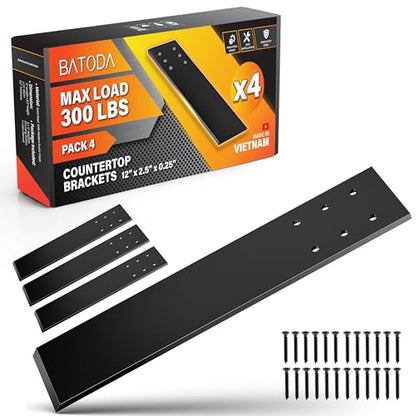 BATODA 12" Countertop Support Brackets (4PCS), Steel Knee Wall Support - size: 12 Inch