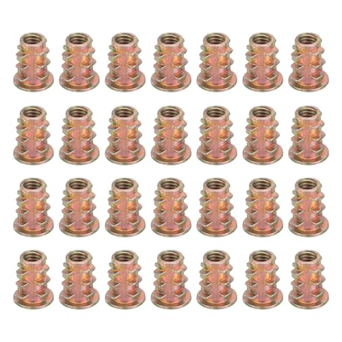 MECCANIXITY 28 Pcs Threaded Inserts for Wood, Zinc Alloy M4 Thread Inserts Nuts Hex Socket Drive Screw 10mm Length for Furniture, Cabinet, Tables and Chairs - size: M4x10mm