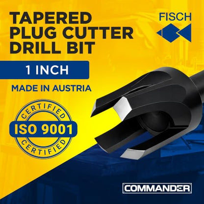 Tapered Plug Cutter Drill Bit - Four Flute Woodworking Tool Steel 1 Inch - size: 1-Inch